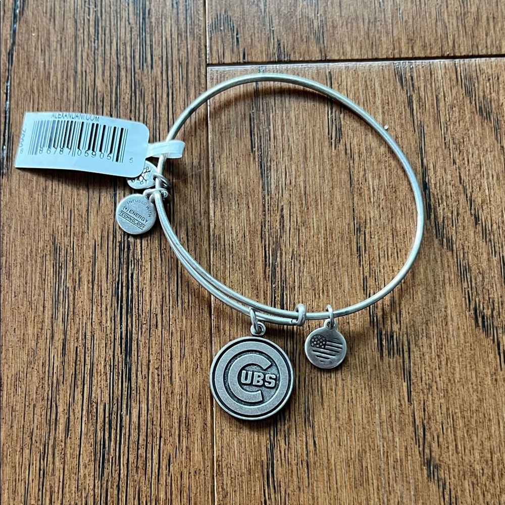 Alex and Ani Silver Cubs Charm Bangle Bracelet